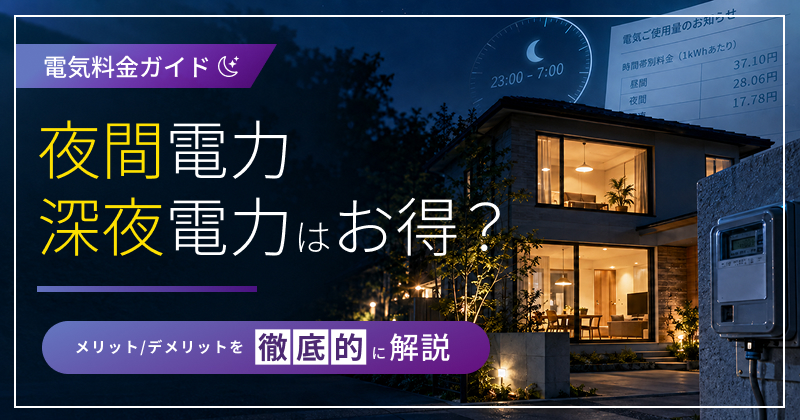 夜間電力・深夜電力はお得？メリット・デメリットを徹底解説